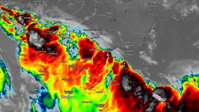 Frente fria avan�ou com ventos de 140 km/h