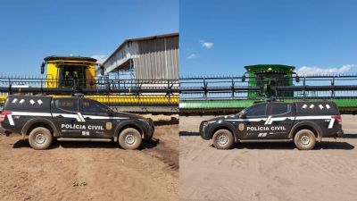 Pol�cia aprende m�quinas agr�colas em Ga�cha do Norte com quadrilha de golpistas