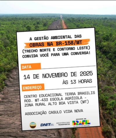 Gest�o ambiental da BR-158 convida popula��o para di�logo sobre obras no trecho Norte e Contorno Leste