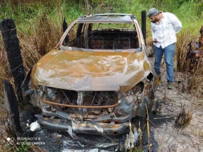 Caminhonete de casal de pecuarista que est� desaparecido � encontrada incendiada em S�o F�lix do Araguaia