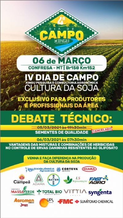 Ap�s novo decreto estadual Xingu Pesquisa unifica IV Dia de Campo apenas para o S�bado;Video