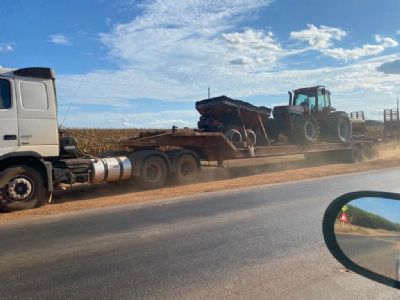 Criminosos amarram motorista e roubam caminh�o, trator e implementos agr�colas na BR 158