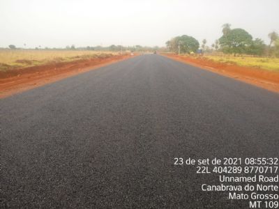 Pavimenta��o da MT 109 avan�a em sentido ao Espig�o do Leste