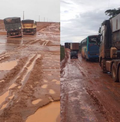 Chuvas fazem estragos na MT322 em Espig�o do Leste