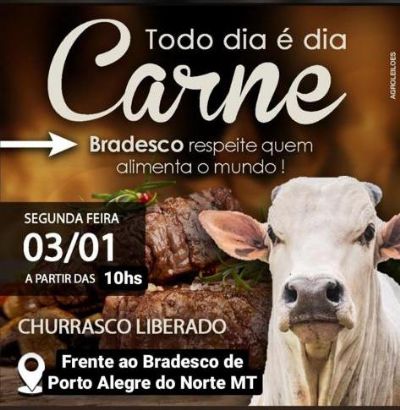 Pecuaristas realizam manifesto contra Bradesco nesta segunda em Porto Alegre do Norte