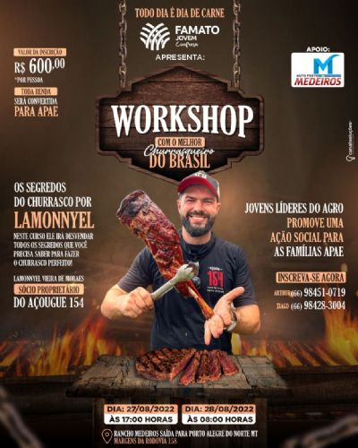 Jovens Lideres do Agro ir�o realizar curso de Churrasco e destinar recursos a APAE em Confresa