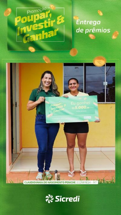 Emocionante:  Moradoras de Confresa e Vila Rica ganham R$ 5 mil em sorteio do Sicredi