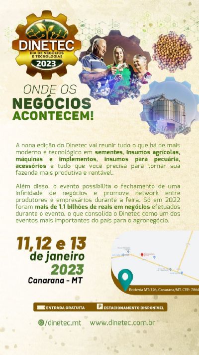 Dinetec: Faltam 2 dias para um dos maiores eventos do agroneg�cio brasileiro