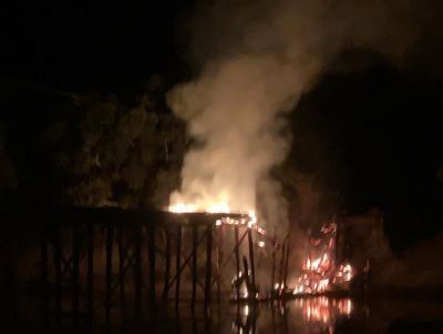 Ponte sobre Rio Xavantino entre Luciara e Porto Alegre do Norte-MT � incendiada