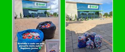 Ag�ncia da Sicredi Araxingu de Ga�cha do Norte/MT arrecada mais de 40kg de tampinhas que beneficiar� pacientes em tratamento de c�ncer