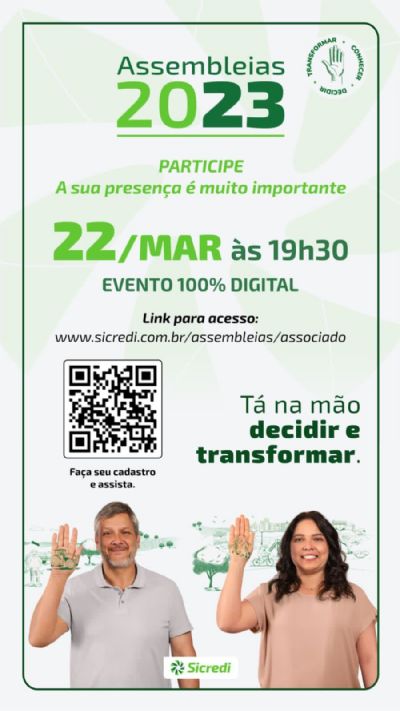 Assembleia Digital Sicredi Araxingu, ser� na quarta-feira dia 22/03