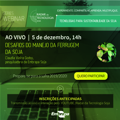 Registrado primeiro foco de ferrugem da soja na safra 2019/20