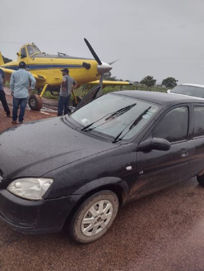 Tempo fechado faz avi�o agr�cola realizar pouso for�ado na BR 158