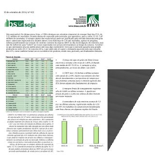 IMEA libera balan�o para soja de 2019 e perspectivas para 2020