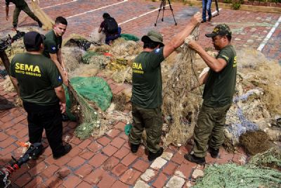 Sema apreende 4 toneladas de peixe durante piracema e aponta aumento nas apreens�o de redes em MT