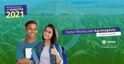 Inscri��es para o Curso T�cnico em Agroneg�cio est�o abertas at� quarta-feira