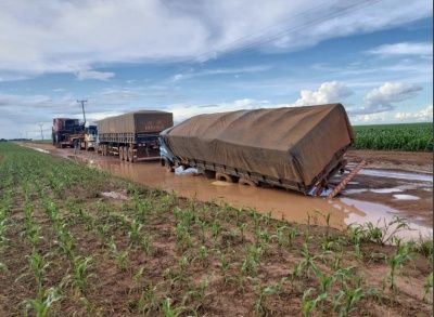 Chuva destr�i pontes e produtores perdem leite e gr�os em MT